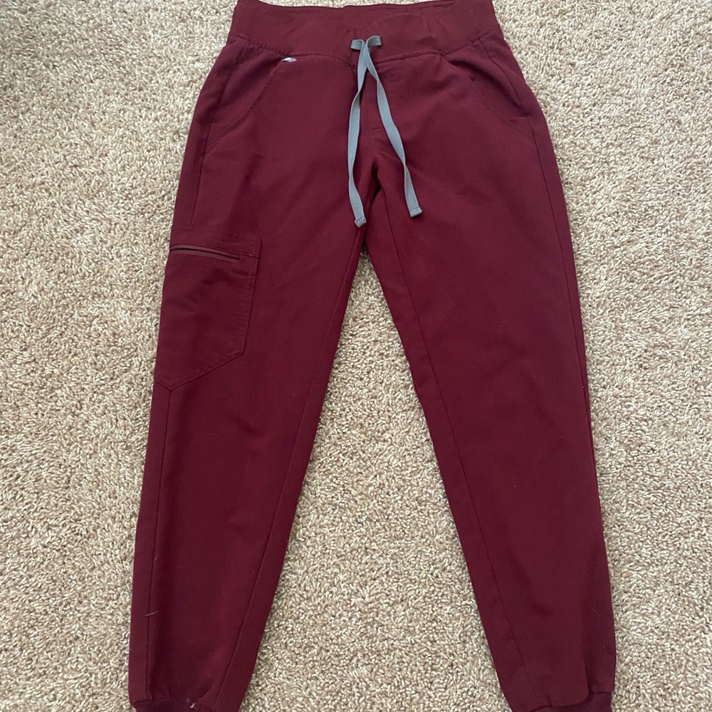 Figs Burgundy Scrubs Joggers